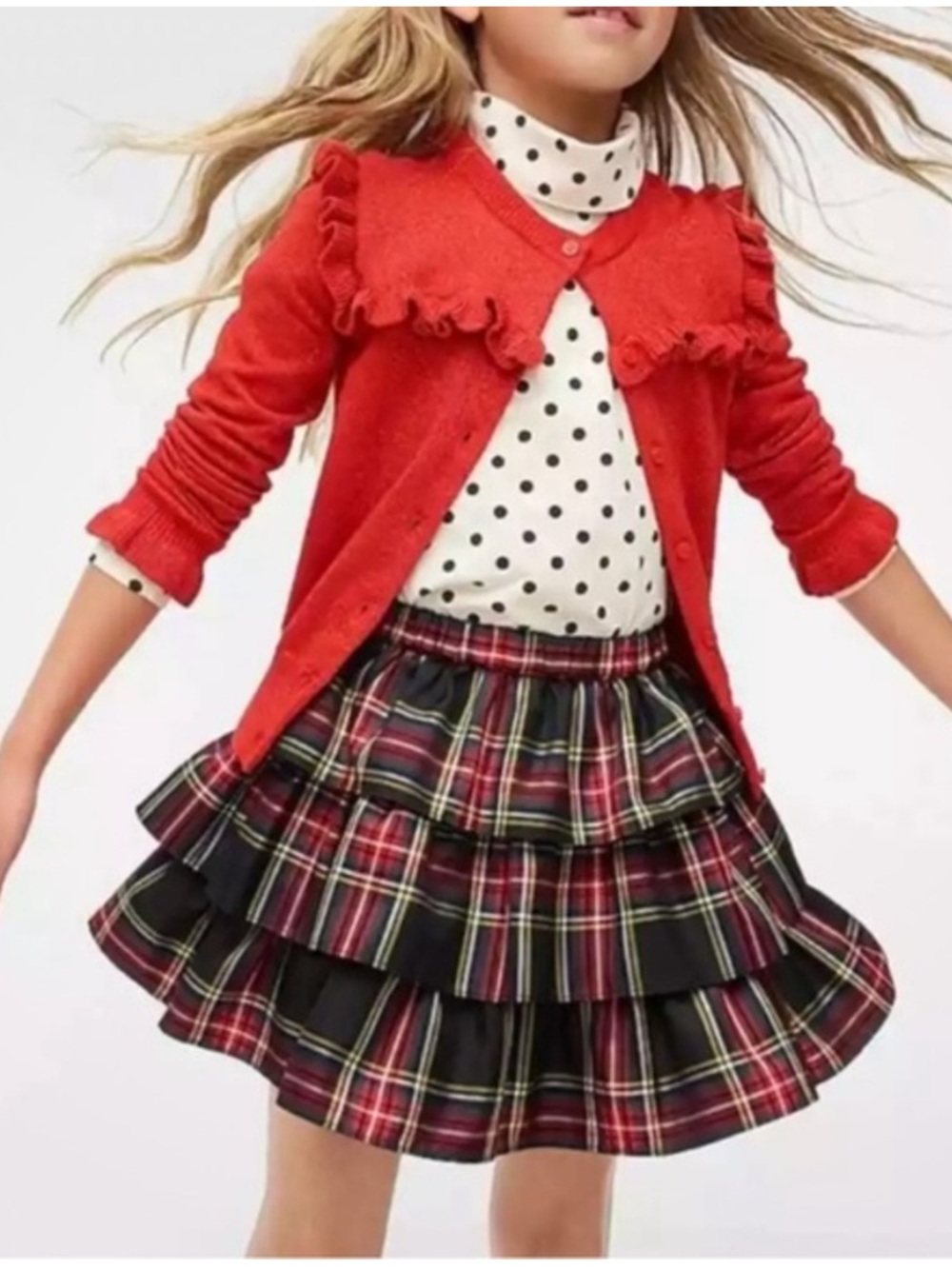 Jcrew Crewcuts Stewart Tartan Plaid Tiered Skirt Size XL (12-14)